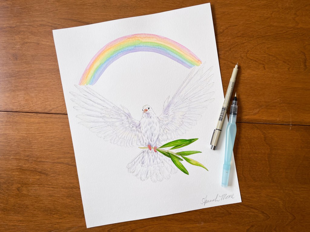 Modern Christian Dove Art